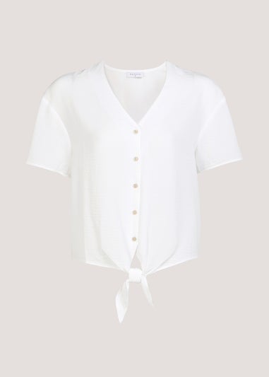 White Tie Front Shirt