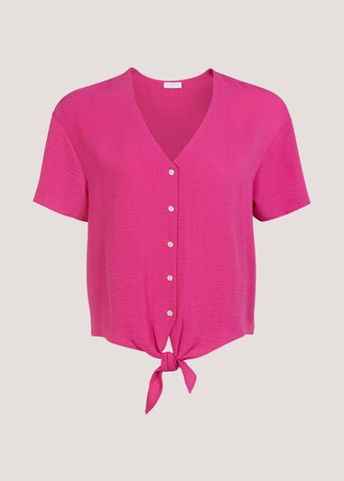 Pink Tie Front Shirt