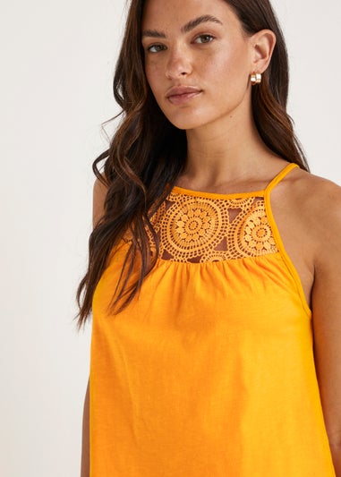 Papaya Petite Orange Lace Front Cami Top