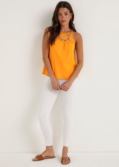 Papaya Petite White Schiffley Vest Top