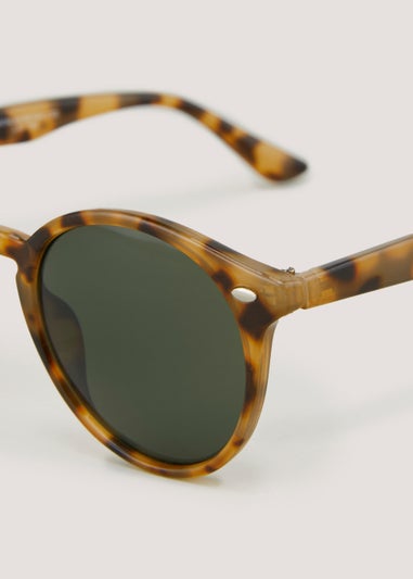 Brown Tortoise Shell Round Sunglasses