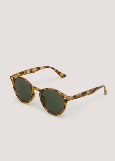 Brown Tortoise Shell Round Sunglasses