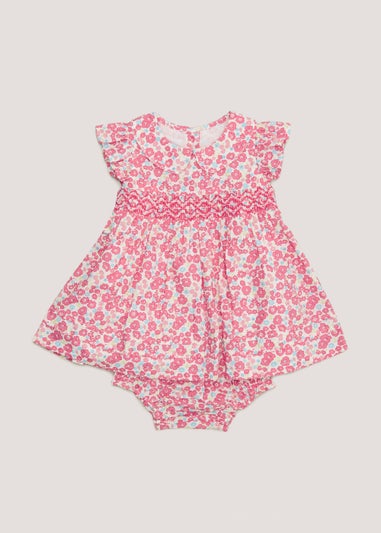 Baby Pink Floral Dress & Knickers Set (Newborn-23mths) - Matalan