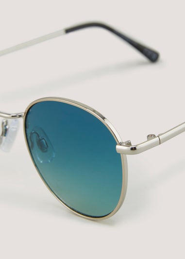 Blue Ombre Round Sunglasses