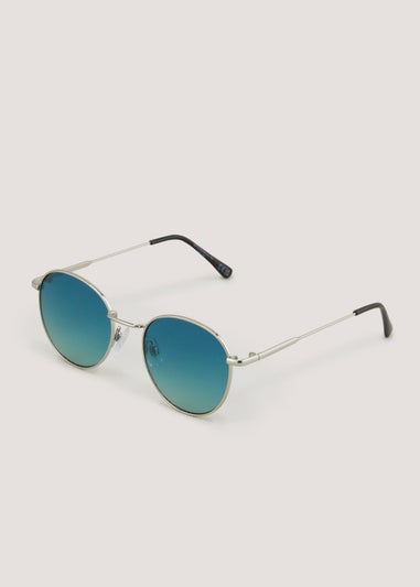 Blue Ombre Round Sunglasses