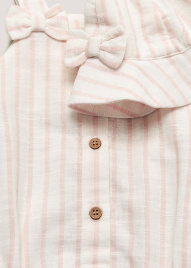 Baby Pink Stripe Romper & Sun Hat Set (Newborn-18mths)