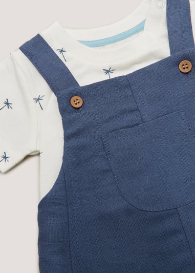 Baby Navy Dungarees & T-Shirt Set (Newborn-23mths)