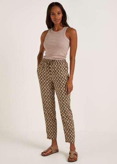 Multicoloured Zigzag Tapered Trousers