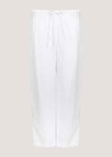 White Double Cloth Tapered Trousers