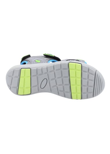 Boys Hush Puppies Mario Grey Quarter Strap Sandals (Younger 10-Older 2)