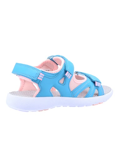 Girls Hush Puppies Lilly Blue Quarter Strap Sandals (Younger 10-Older 2)