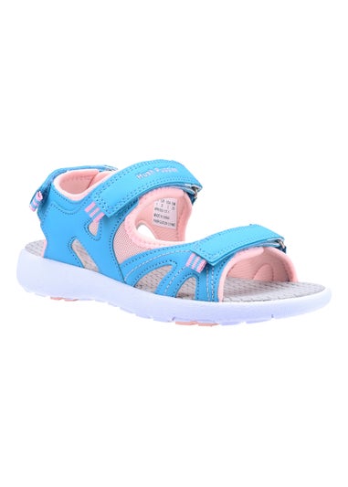 Girls Hush Puppies Lilly Blue Quarter Strap Sandals (Younger 10-Older 2)