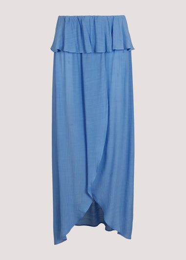 Blue Bandeau Maxi Dress