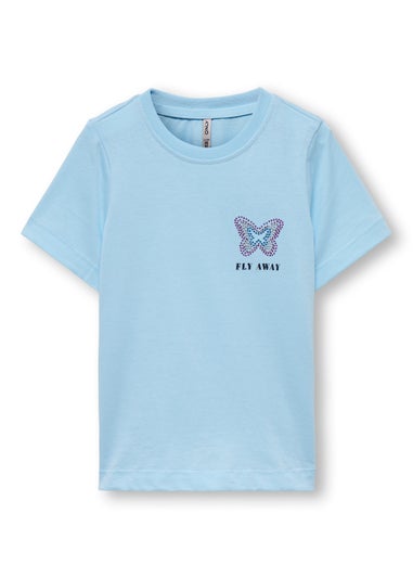 ONLY Girls Blue Rhinestone T-Shirt (6-14yrs)