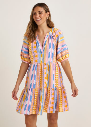 Papaya Petite Multicoloured Jacquard Mini Dress