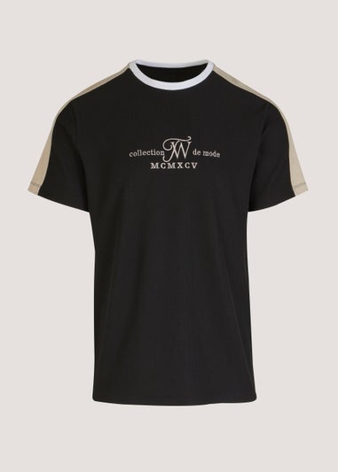 T&W Black Panel T-Shirt