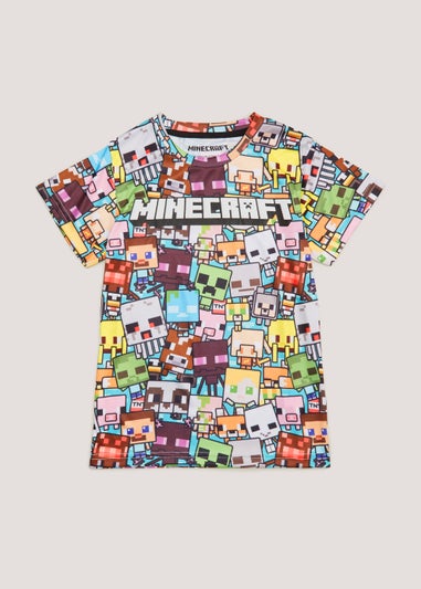 Kids Multicoloured Minecraft T-Shirt (4-13yrs)