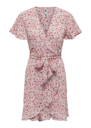 JDY Nolia Multicoloured Wrap Short Sleeve Dress