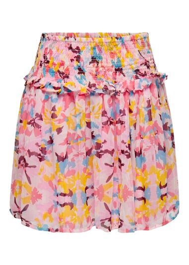 JDY Summer Pink Print Mini Skirt
