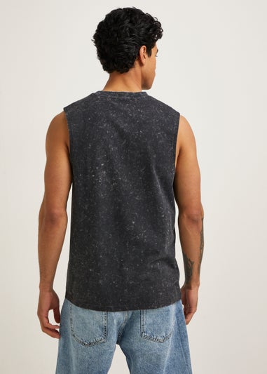 Black Wild Aces Print Vest Top