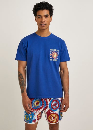 Blue Sun Print T-Shirt