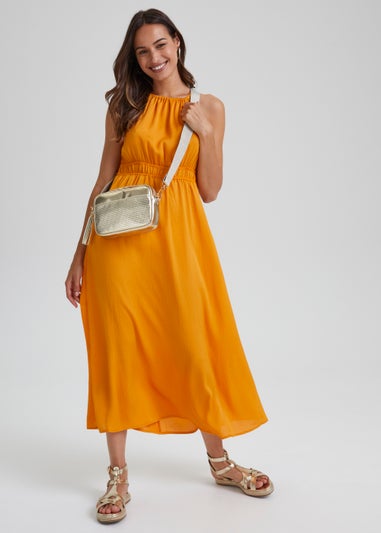 JDY Orange Hazel Midi Dress