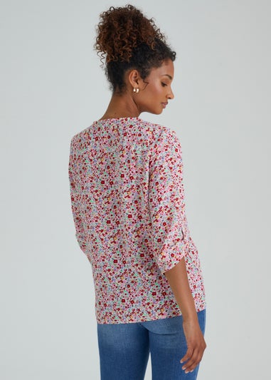 JDY Multicoloured Print 3/4 Sleeve Top