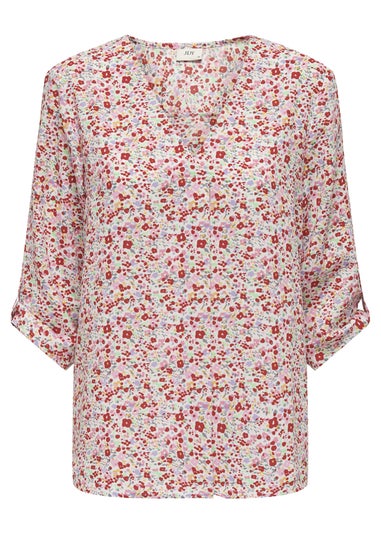 JDY Multicoloured Print 3/4 Sleeve Top