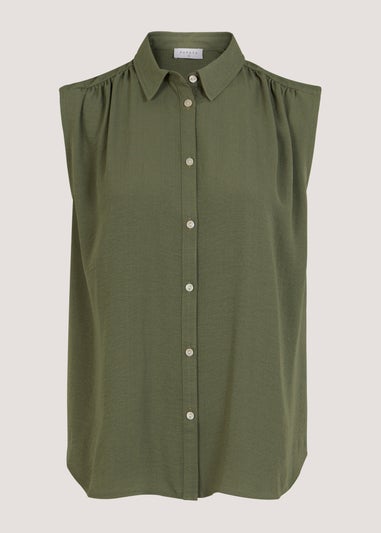 Khaki Sleeveless Shirt