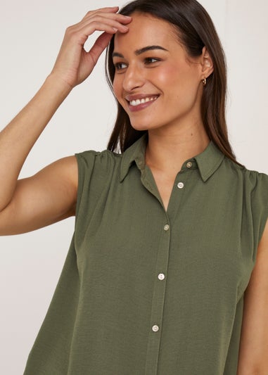 Khaki Sleeveless Shirt