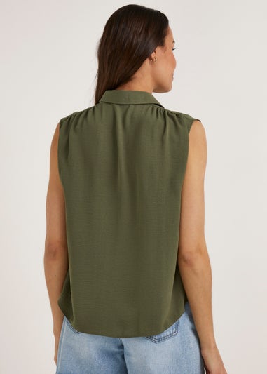 Khaki Sleeveless Shirt