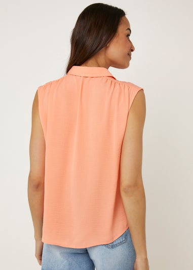 Coral Sleeveless Shirt