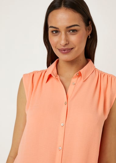 Coral Sleeveless Shirt