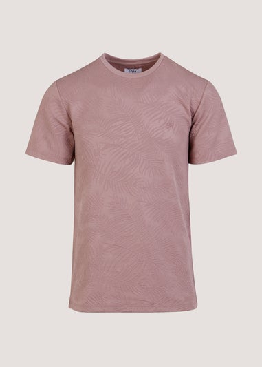 T&W Pink Leaf Print T-Shirt