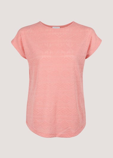 Pink Burnout Print T-Shirt