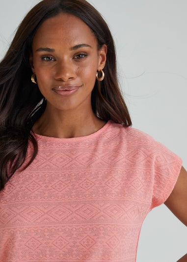 Pink Burnout Print T-Shirt