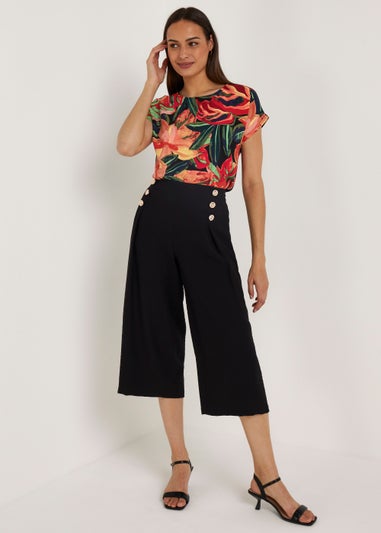 Et Vous Multicoloured Floral Jersey Back Top