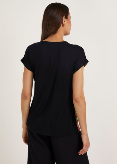 Et Vous Multicoloured Floral Jersey Back Top