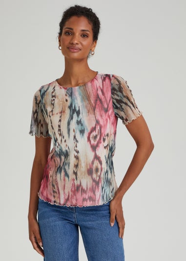 Et Vous Multicoloured Tie Dye Mesh T-Shirt