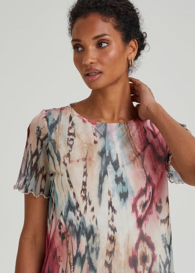 Et Vous Multicoloured Tie Dye Mesh T-Shirt