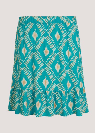 Turquoise Aztec Print Co-Ord Mini Skirt