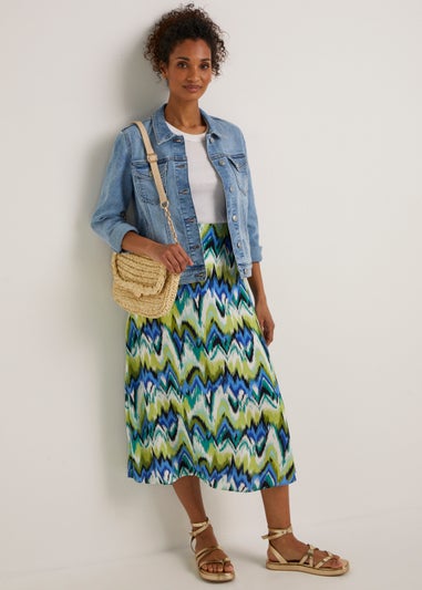 Multicoloured Zigzag Co-Ord Midi Skirt