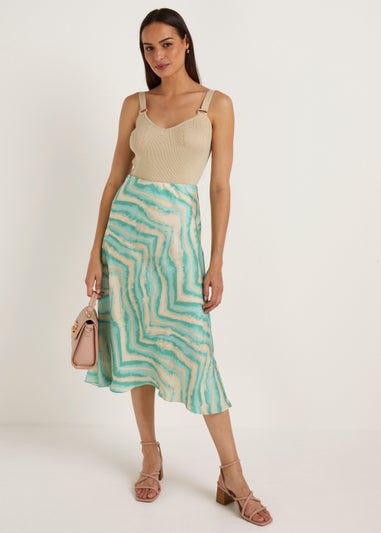 Et Vous Multicoloured Tie Dye Midi Skirt