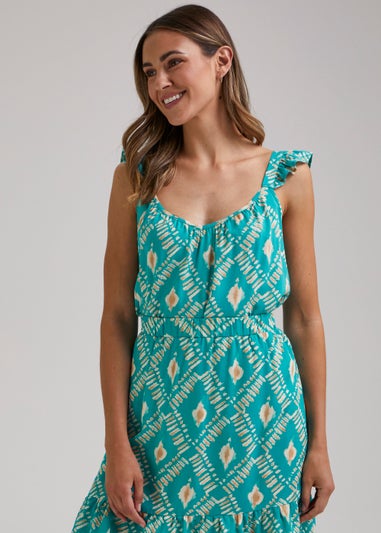 Turquoise Print Co-Ord Cami Top