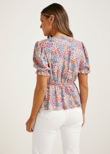 Multicoloured Ditsy Floral Top