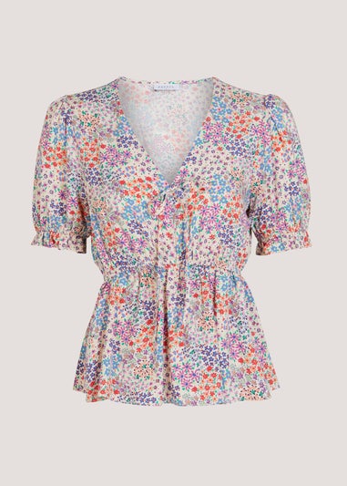 Multicoloured Ditsy Floral Top