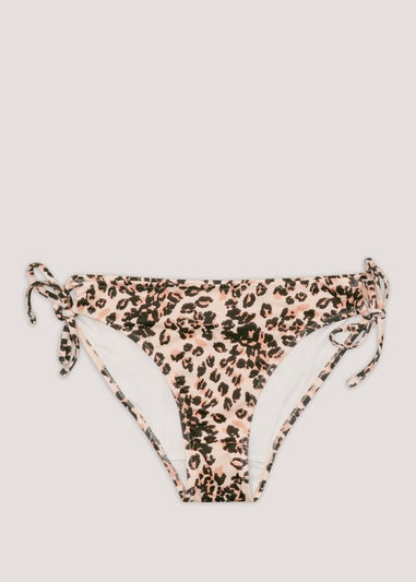 Multicoloured Animal Print Triangle Bikini Bottoms