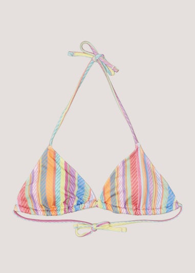 Multicoloured Stripe Bikini Top