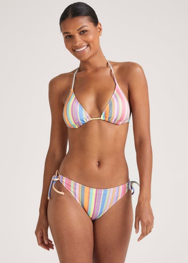 Multicoloured Stripe Bikini Top