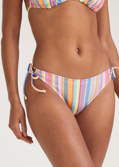 Multicoloured Stripe Bikini Bottoms